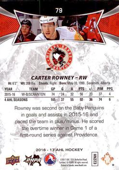 2016-17 Upper Deck AHL #79 Carter Rowney Back
