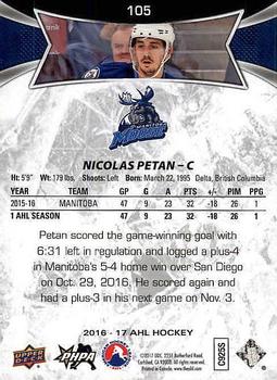 2016-17 Upper Deck AHL #105 Nicolas Petan Back