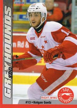 2015-16 Choice Sault Ste. Marie Greyhounds (OHL) #8 Keigan Goetz Front