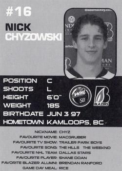 2015-16 Kamloops Blazers (WHL) #4 Nick Chyzowski Back