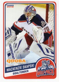 2015-16 Choice Hartford Wolf Pack (AHL) #21 Mackenzie Skapski Front