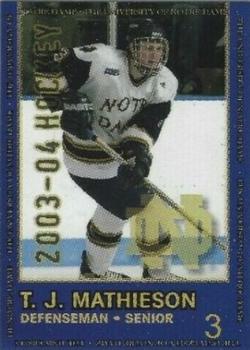 2003-04 Notre Dame Fighting Irish (NCAA) #9 T.J. Mathieson Front