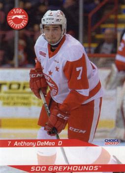 2016-17 Choice Sault Ste. Marie Greyhounds (OHL) #2 Anthony DeMeo Front