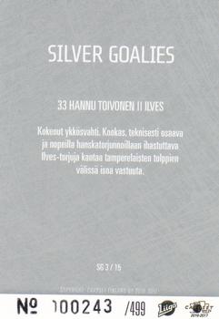 2016-17 Cardset Finland - Silver Goalies #SG3 Hannu Toivonen Back