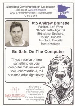 2009-10 Minnesota Wild Police #2 Andrew Brunette Back