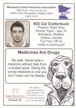 2009-10 Minnesota Wild Police #3 Cal Clutterbuck Back