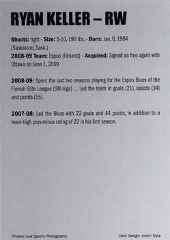 2009-10 Just Sports Photography Binghamton Senators (AHL) #13 Ryan Keller Back