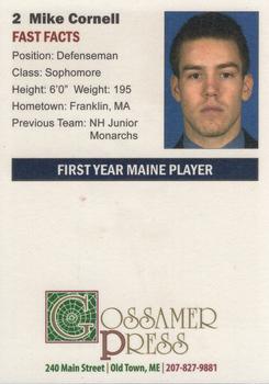 2009-10 Gossamer Press Maine Black Bears (NCAA) #3 Mike Cornell Back