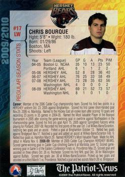 2009-10 Hershey Bears (AHL) #NNO Chris Bourque Back