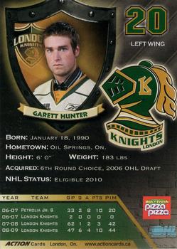 2009-10 Action London Knights (OHL) #8 Garett Hunter Back