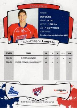 2009-10 Extreme Prince Edward Island Rocket (QMJHL) #2 Louis-Philip Lacroix Back