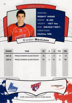 2009-10 Extreme Prince Edward Island Rocket (QMJHL) #17 Brandon MacLean Back