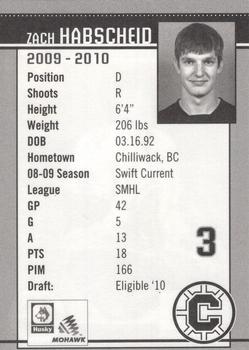 2009-10 Chilliwack Bruins (WHL) #NNO Zach Habscheid Back