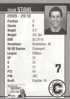 2009-10 Chilliwack Bruins (WHL) #NNO Tyler Stahl Back