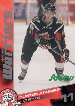 2009-10 Sobeys Moose Jaw Warriors (WHL) #NNO Clinton Atkinson Front