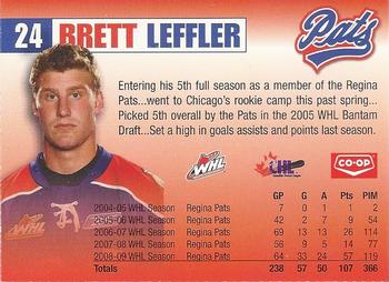 2009-10 Co-op Regina Pats (WHL) #15 Brett Leffler Back