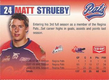2009-10 Co-op Regina Pats (WHL) #27 Matt Strueby Back
