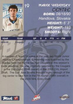 2009-10 Saskatoon Blades (WHL) #B-12 Marek Viedensky Back