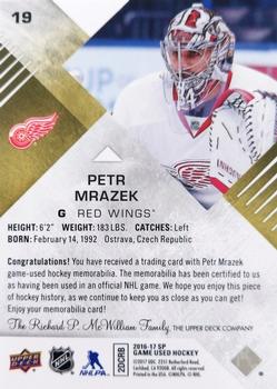 2016-17 SP Game Used - Gold Material #19 Petr Mrazek Back
