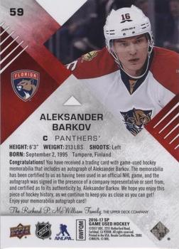 2016-17 SP Game Used - Red Autograph Material #59 Aleksander Barkov Back