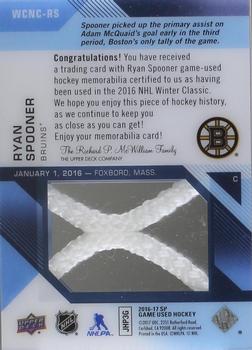 2016-17 SP Game Used - 2016 Winter Classic Material Net Cord #WCNC-RS Ryan Spooner Back