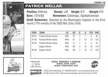 2004-05 Choice Peoria Rivermen (AHL) #18 Patrick Wellar Back