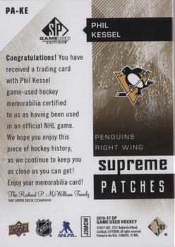 2016-17 SP Game Used - Supreme Relics Patches #PA-KE Phil Kessel Back