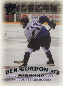 2002-03 Blueline Booster Club Lincoln Stars (USHL) #11 Ben Gordon Front