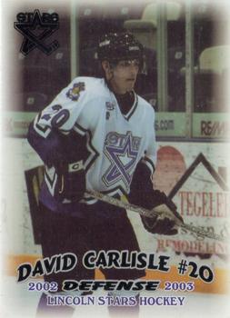 2002-03 Blueline Booster Club Lincoln Stars (USHL) #17 David Carlisle Front