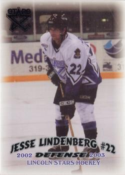 2002-03 Blueline Booster Club Lincoln Stars (USHL) #19 Jesse Lindenberg Front