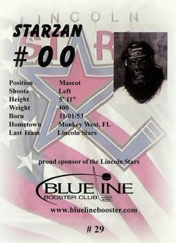 2002-03 Blueline Booster Club Lincoln Stars (USHL) #29 Starzan Back