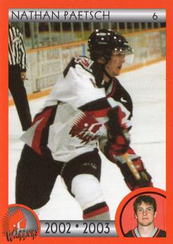 2002-03 Cartes, Timbres et Monnaies Sainte-Foy Moose Jaw Warriors (WHL) #4 Nathan Paetsch Front