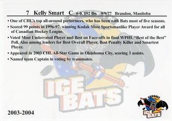 2003-04 KXAN-36/KLBJ-93.7 Austin Ice Bats (CHL) #NNO Kelly Smart Back