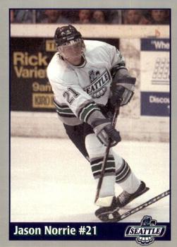1995-96 Seattle Thunderbirds (WHL) #NNO Jason Norrie Front