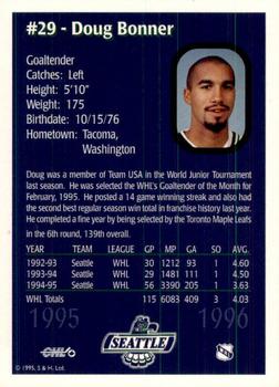 1995-96 Seattle Thunderbirds (WHL) #NNO Doug Bonner Back
