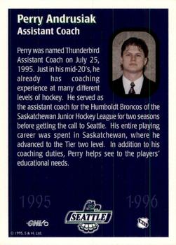 1995-96 Seattle Thunderbirds (WHL) #NNO Perry Andrusiak Back