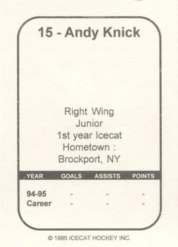 1995-96 Arizona Icecats (ACHA) #NNO Andy Knick Back