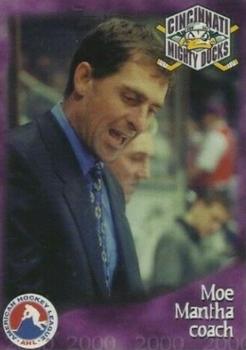 1999-00 Arnold Printing Cincinnati Mighty Ducks (AHL) #2 Moe Mantha Front