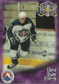 1999-00 Arnold Printing Cincinnati Mighty Ducks (AHL) #6 Lloyd Shaw Front