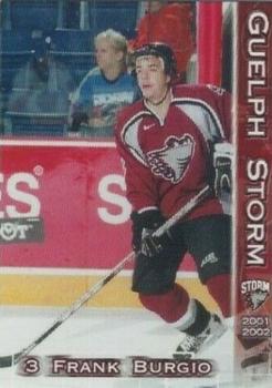 2001-02 M&T Printing Guelph Storm (OHL) #2 Frank Burgio Front