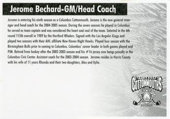 2004-05 Hollywood Connection Columbus Cottonmouths (SPHL) #NNO Jerome Bechard Back