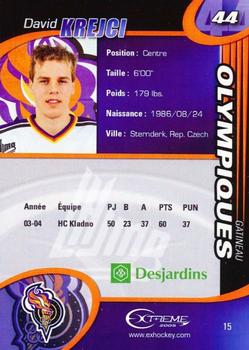2004-05 Extreme Gatineau Olympiques (QMJHL) #15 David Krejci Back