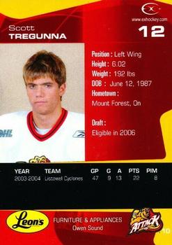 2005-06 Extreme Owen Sound Attacks (OHL) #10 Scott Tregunna Back