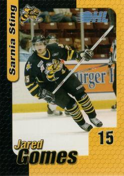 2005-06 Sarnia Sting (OHL) #9 Jared Gomes Front