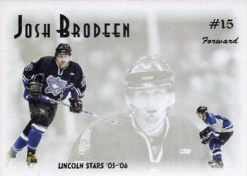 2005-06 Blueline Booster Club Lincoln Stars (USHL) Update #4-T Josh Brodeen Front
