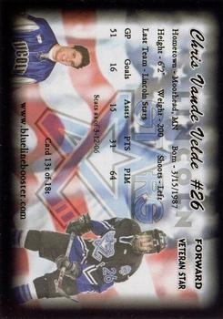 2005-06 Blueline Booster Club Lincoln Stars (USHL) Update #13-T Chris Vande Velde Back