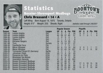 2006-07 Bossier-Shreveport Mudbugs (CHL) #NNO Chris Brassard Back