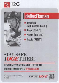 2006-07 OG&E Oklahoma City Blazers (CHL) #7 Dallas Flaman Back