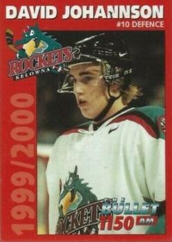 1999-00 Kelowna Rockets (WHL) #NNO David Johansson Front