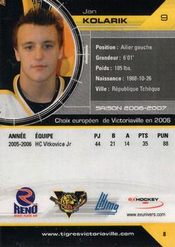 2006-07 Extreme Victoriaville Tigres (QMJHL) #8 Jan Kolarik Back
